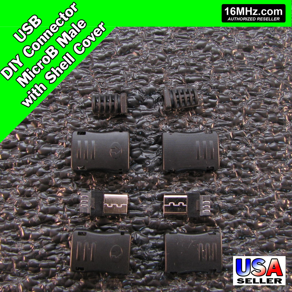 USB MicroB 2x Male DIY Connector Plug Jack Cable Replacement Shell Sets Q51