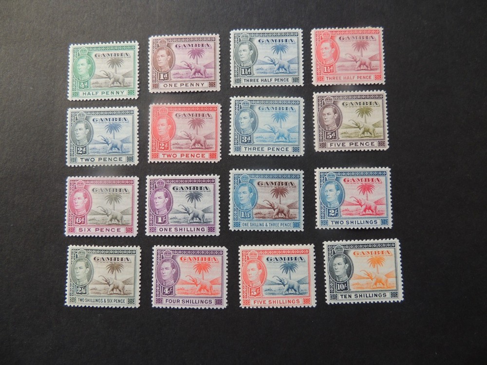1938-46 Gambia Set 150-161 Mounted Mint