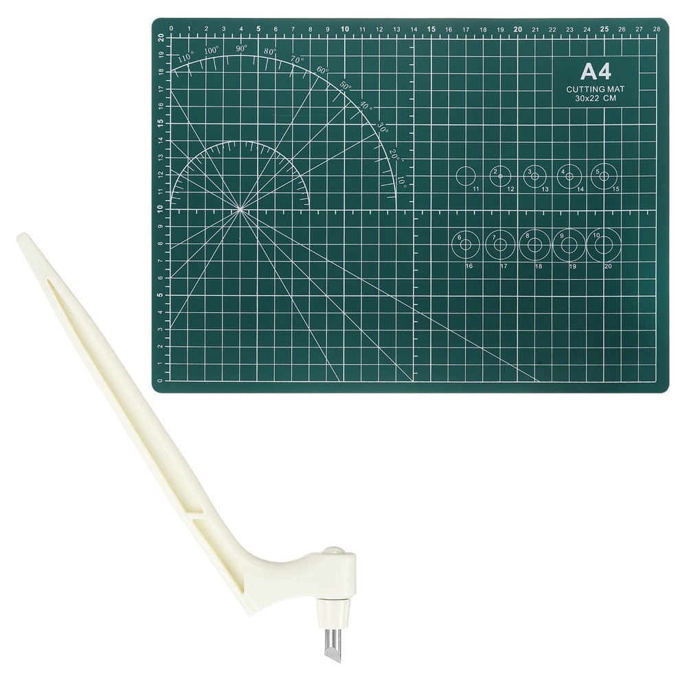 Craft Cutting Tools 30 Degree Blades 360° Rotating Blade with Mat, White
