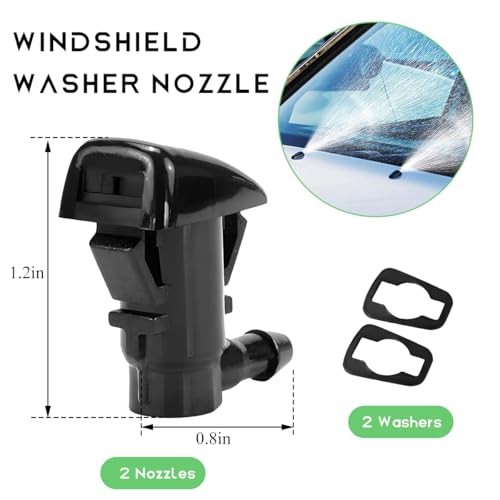 2PCS Windshield Washer Hose Kit, Front Windscreen Washer Nozzle Kit Wiper 2pcs