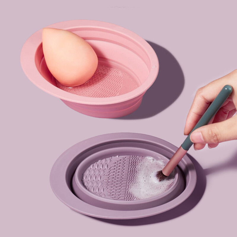 Makeup Tool Foldable Wash Bowl Makeup Egg Wash Bowl Tool Makeup Brush Ccleaner❥