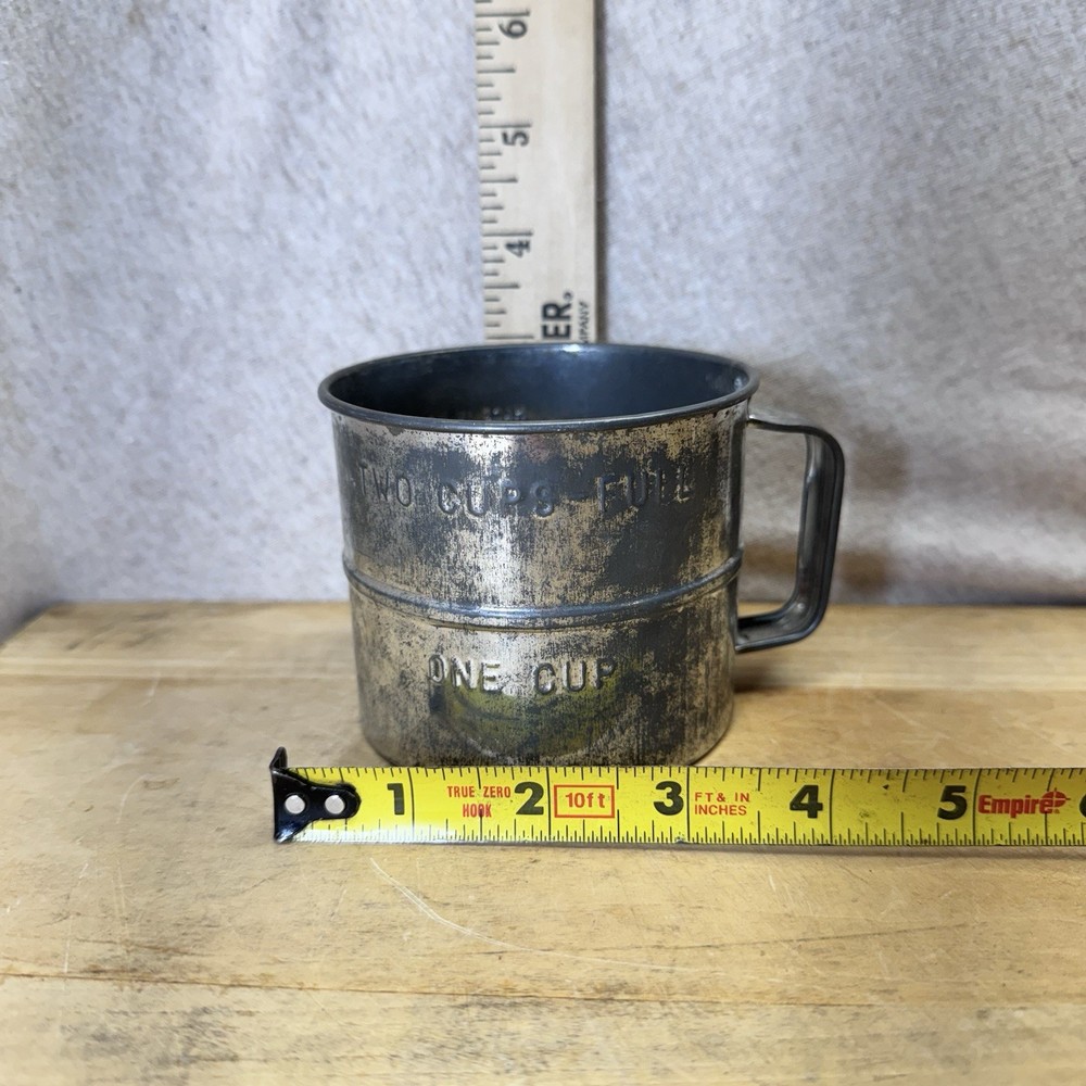 Vintage Two Cup Metal Hand Sifter