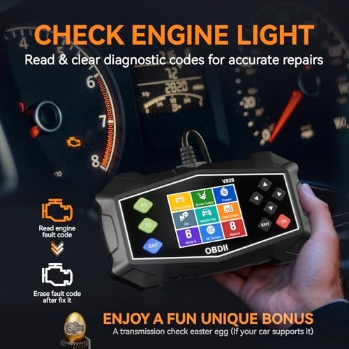 Enhanced OBD2 Scanner Diagnostic Tool - Check Engine Code Reader with Battery