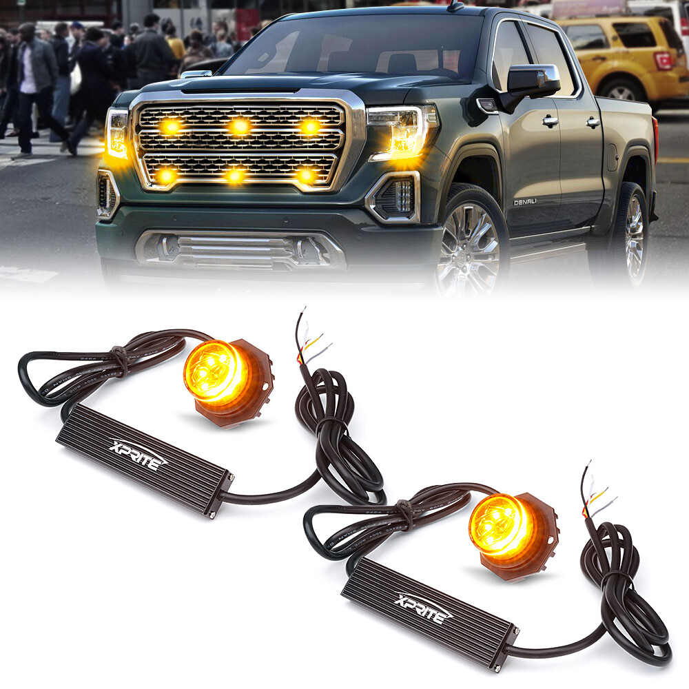 1/2PCS LED Hide-A-Way Headlight Hazard Strobe Light Replacement Internal Mount