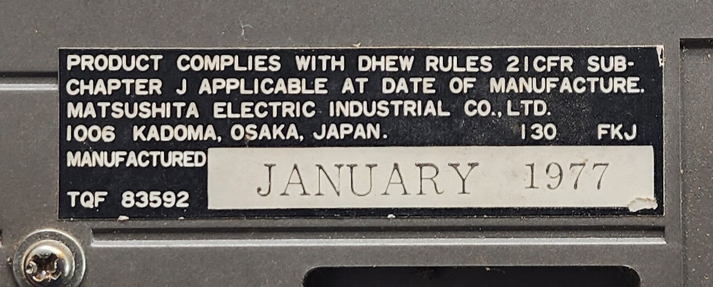 Panasonic Solid State TV Model TR-515 1977 Tested Portable