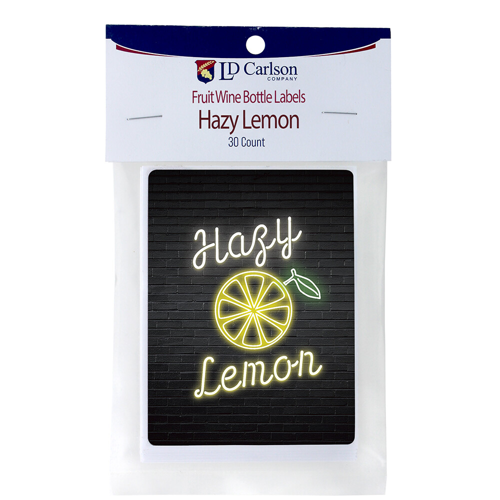 Hazy Lemon Wine Bottle Labels 30/Pack Mist Collection