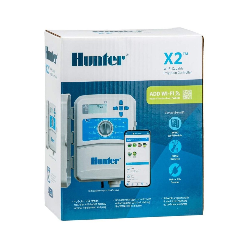 Hunter Hydrawise X2 8 Zone Sprinkler Controller, Outdoor Irrigation Timer for...