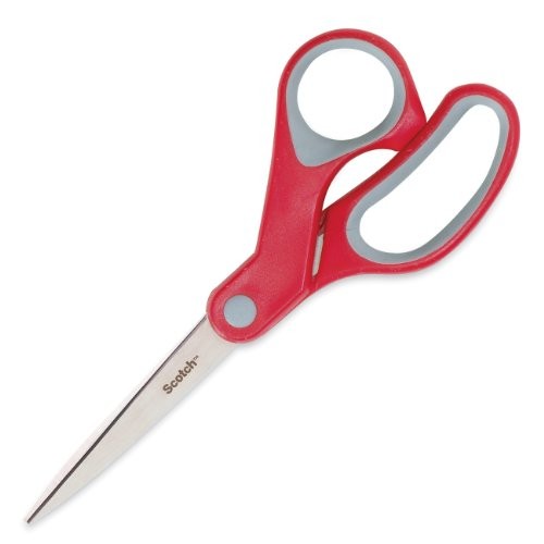 3M MMM1427 Scotch Multi-Purpose Scissors 7" Red/Silver