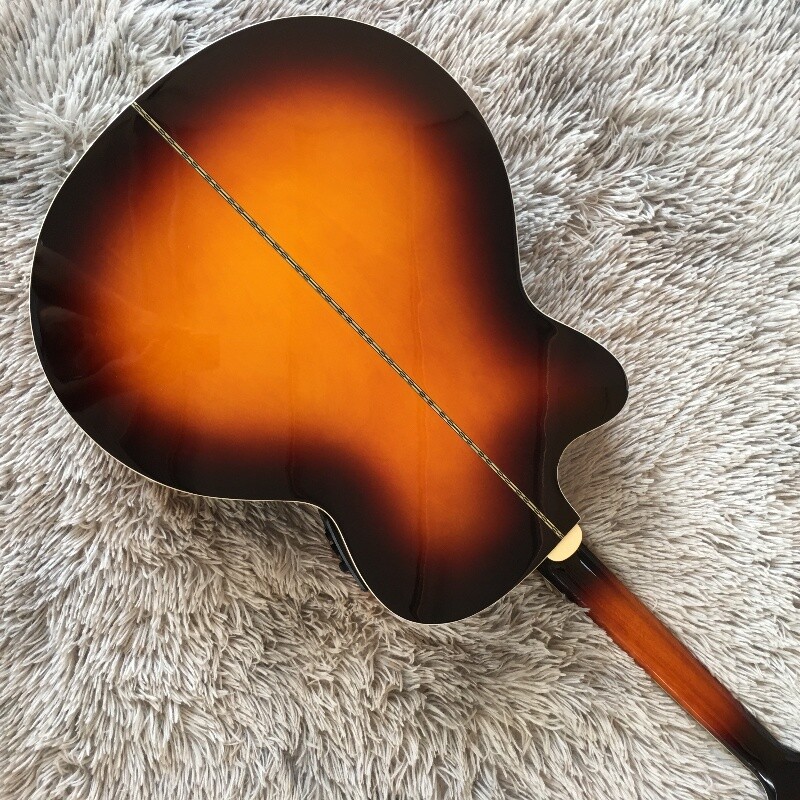 SJ-200 Standard Tri Burst Acoustic Guitar AAA Flame Maple Back 6Strings Ship US