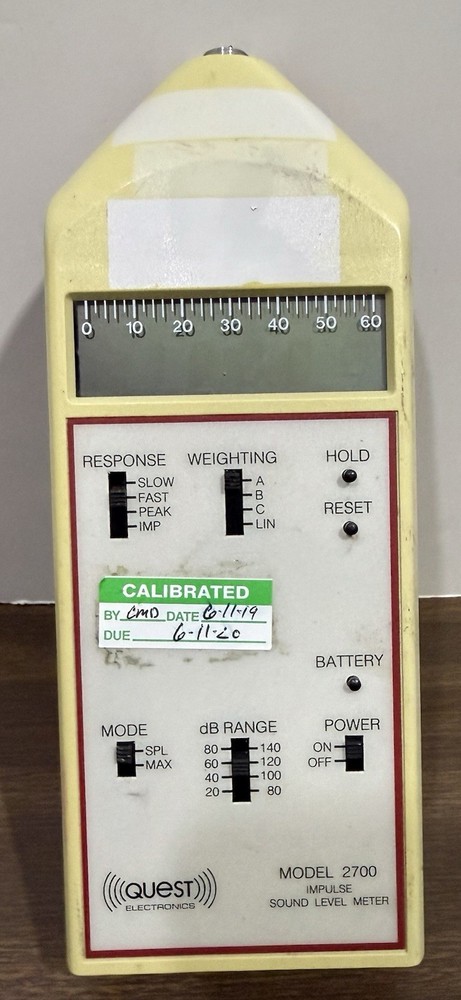 TESTED - Quest Technologies Model 2700 Impulse Sound Level Meter - NO MIC.