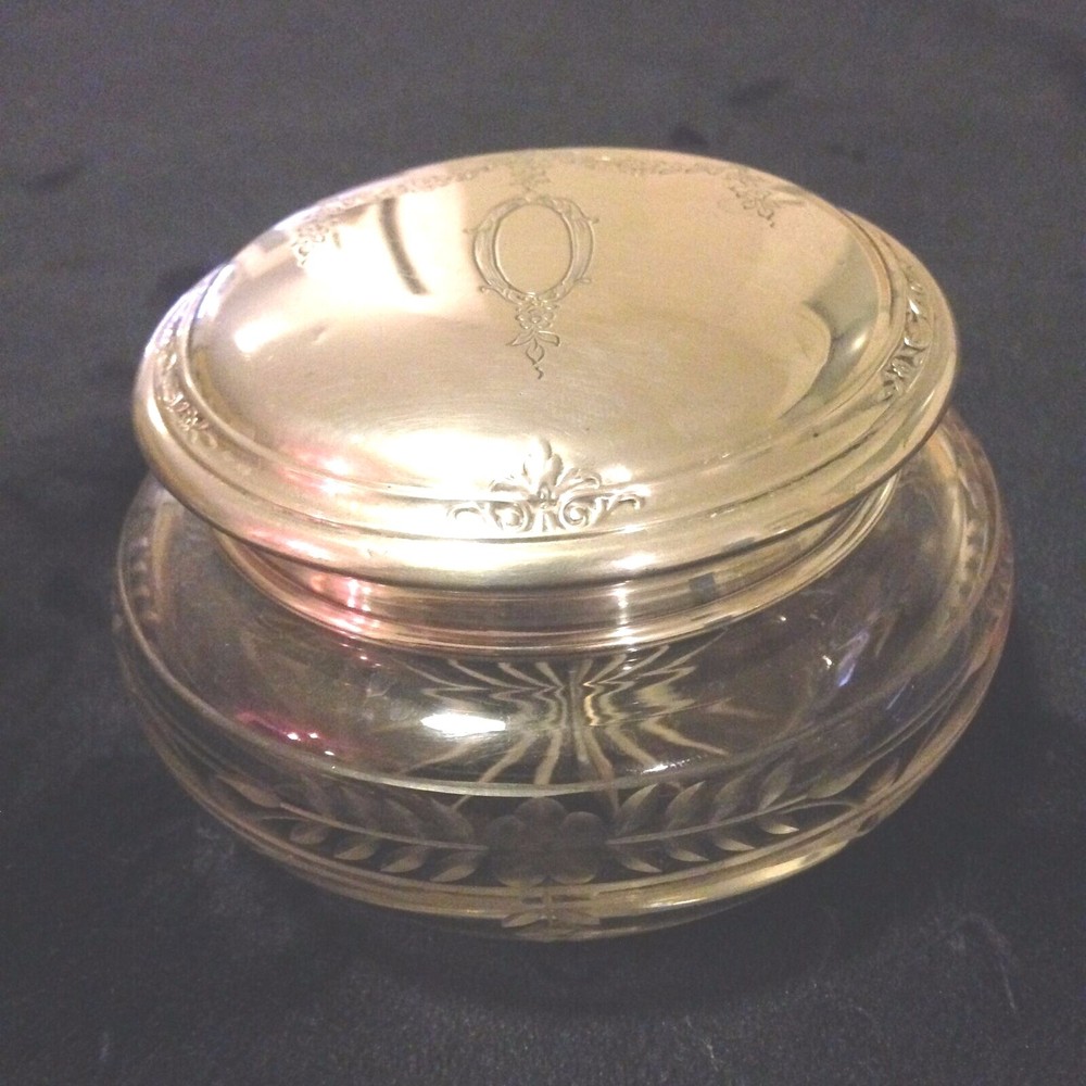 Sterling Silver & Glass or Crystal Container
