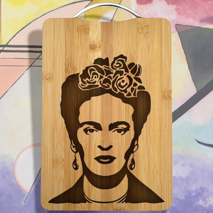 Frida Kahlo Laser Engraved Bamboo Cutting Board