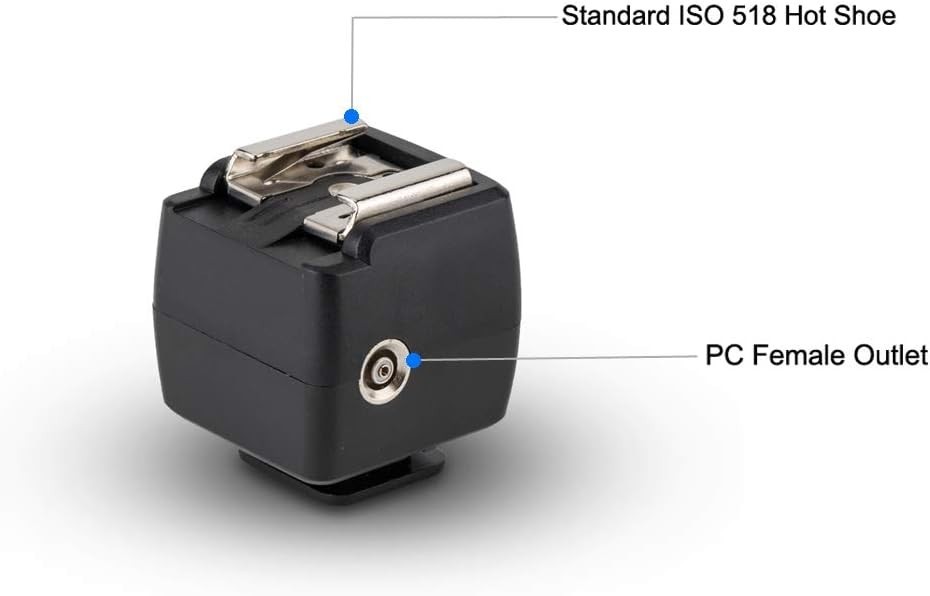 Optical Flash Slave Trigger Hot Shoe Sync Adapter with PC Socket,Optical Sensor