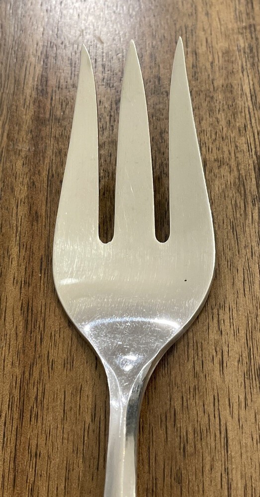 Gorham FABRIQUE MCM STAINLESS Flatware Textured Handle Large Serving Fork