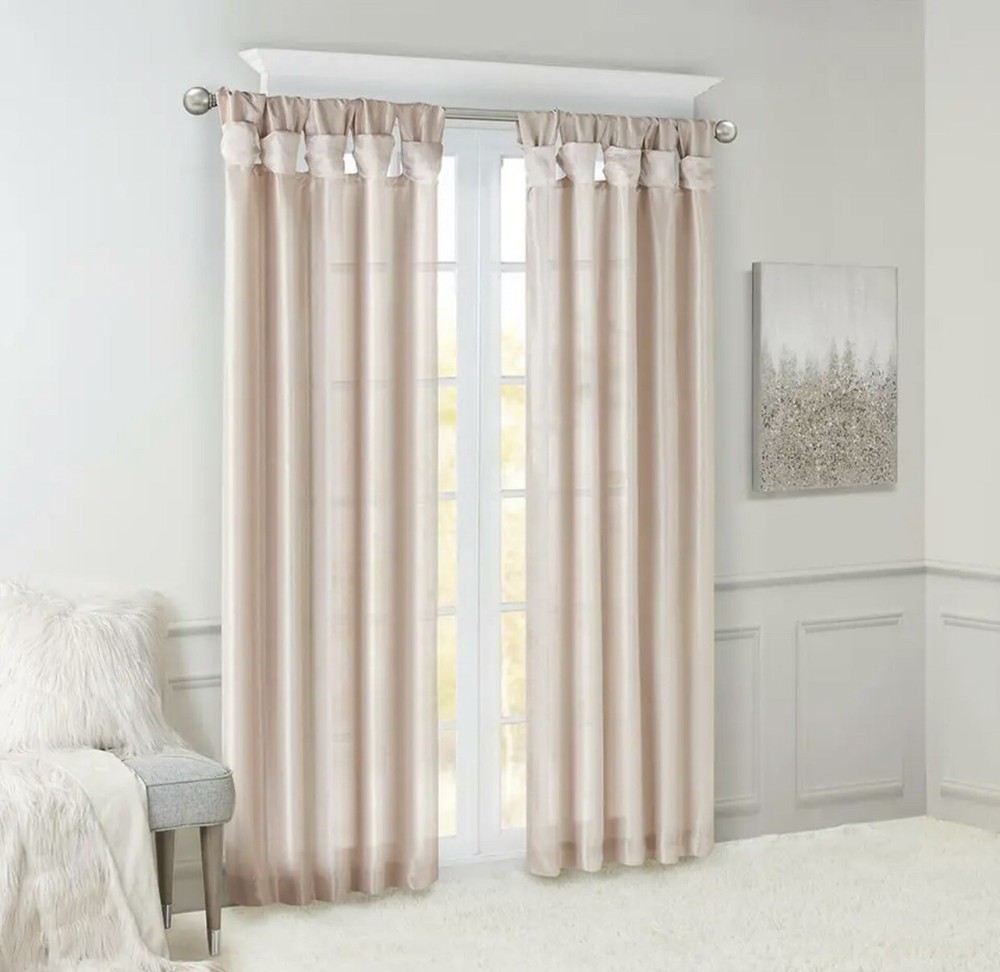 100% Polyester Twist Tab Lined Window Curtain,MP40-6321