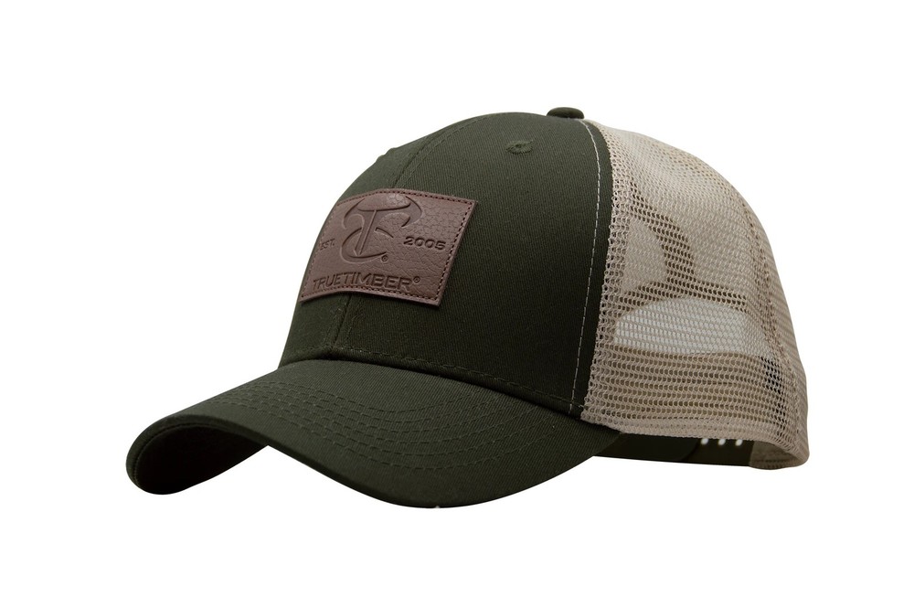 New True Timber Olive Leather Patch Cap