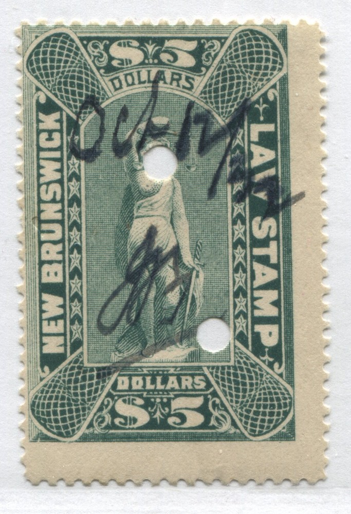 New Brunswick 1890 Law stamp $5 used