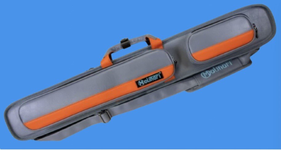 MOLINARI CUE CASE 2x4 SOFT ** GREY / ORANGE.