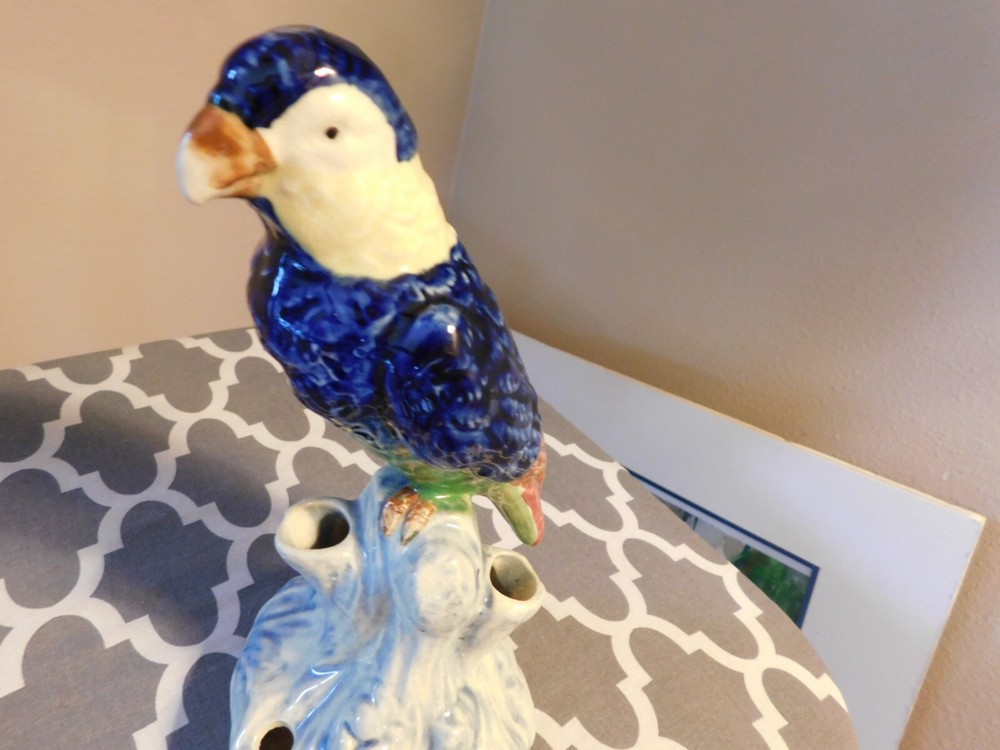 Parrot Flower Frog Vintage