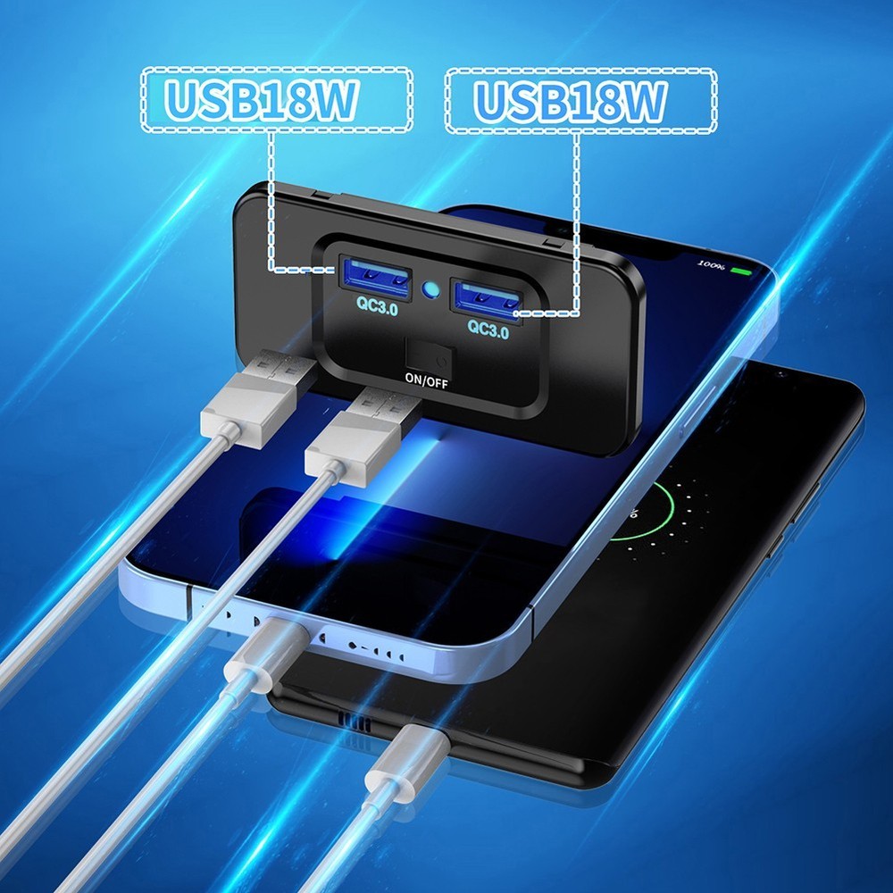 Versatile Performance Quick Charge 3 0 Dual USB Car Fast Charger Panel Outlet