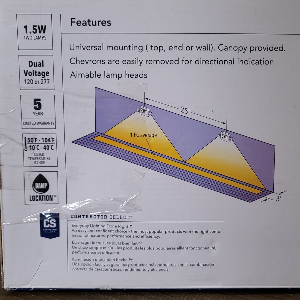 Lithonia Lighting Contractor Select Exit/Emergency Light Combo Dual Voltage