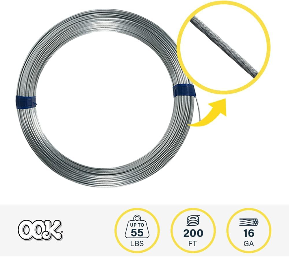 OOK 50143 Solid Utility Wire, 1 Pack, Silver