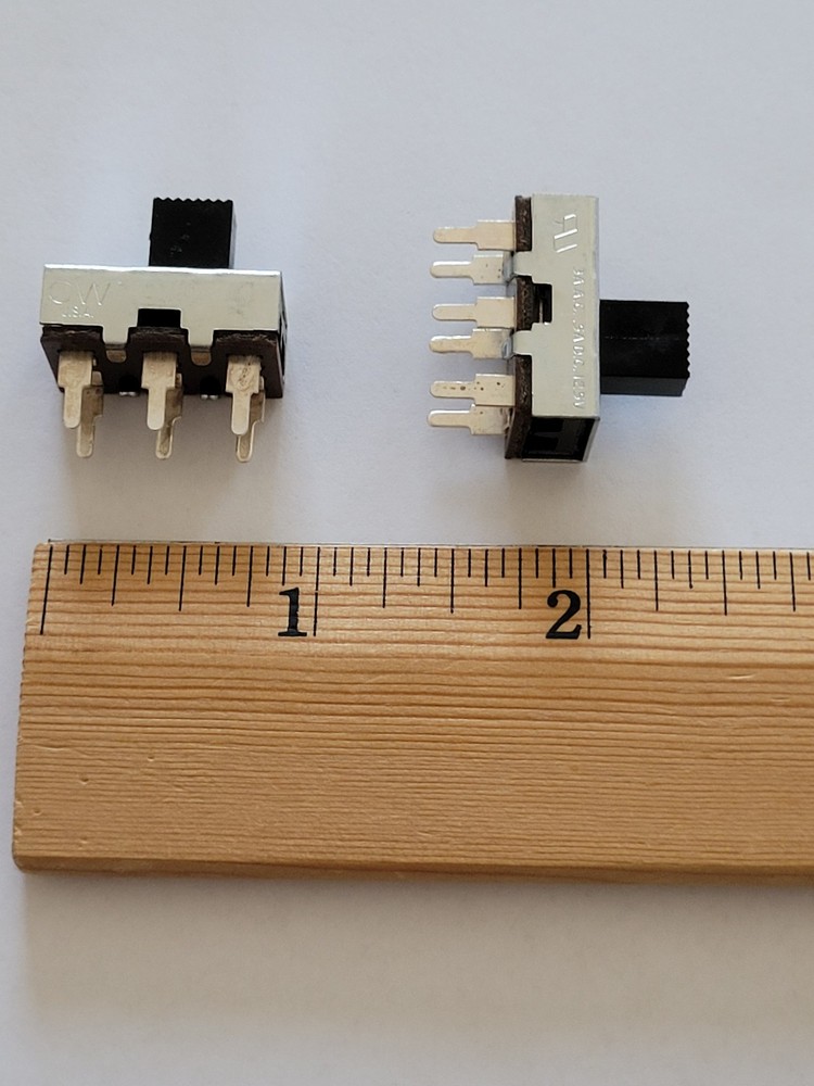 2pcs On/Off 2 Position DPDT  PCB Panel Slide Switch 125V 3A