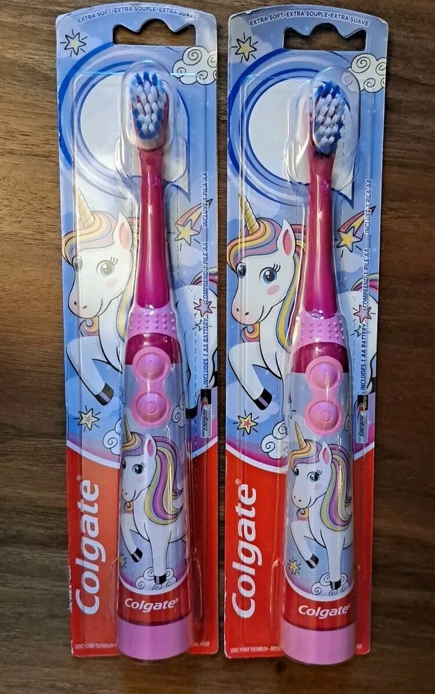 2 Colgate Sonic Power Toothbrushes Rainbow Unicorn