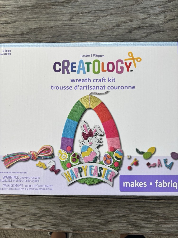 Easter kids craft Wreath bunny Happy Easter