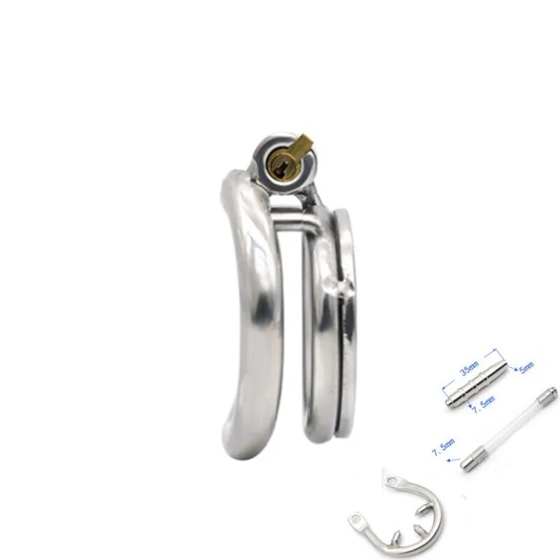 Small Flat Lock Chastity Device with Arc Ring Chastity‬ Cage Preventing Cheating