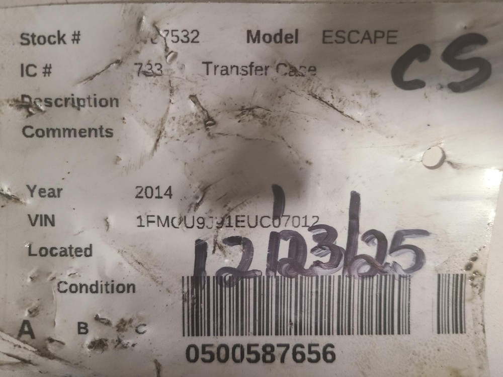 Used Transfer Case Assembly fits: 2014 Ford Escape Grade A