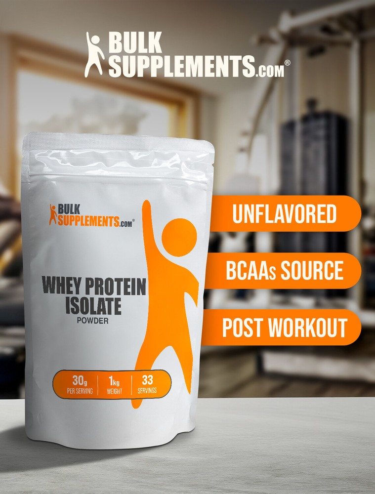 Bulksupplements Whey Protein Isolate Powder - 30 grams Per Serving