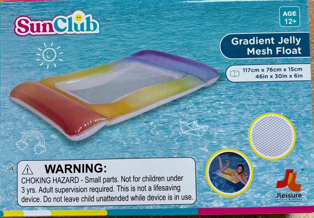 Sun Club Gradient Jelly Mesh Pool Floats - Rainbow