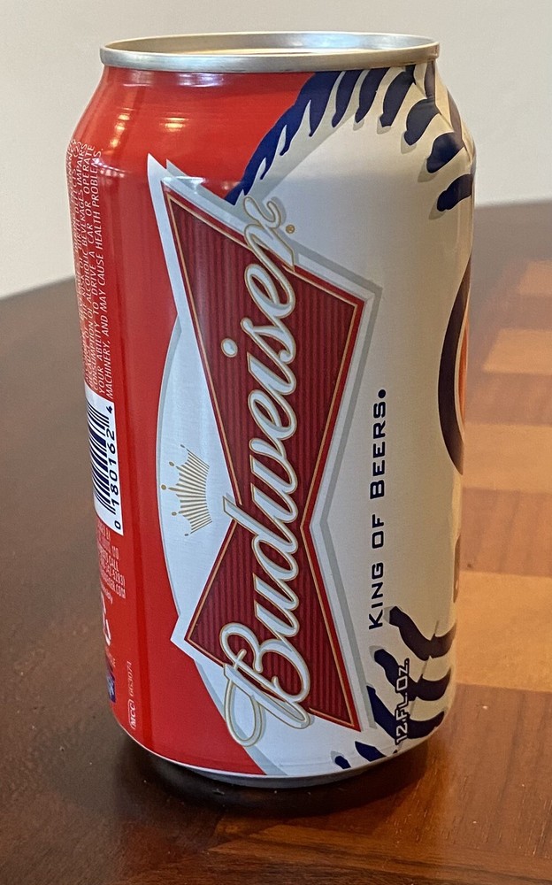 Budweiser Official Cubs Baseball MLB Empty Beer Can Bottom Opened