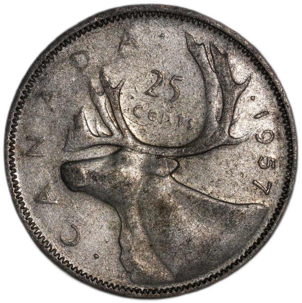 Canada - 25 Cents - 1957 - KM#52 - Silver .800