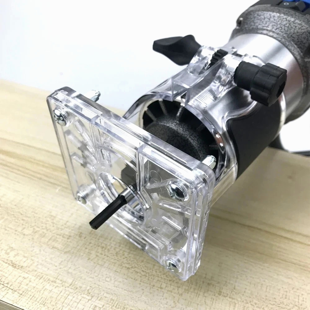 Woodworking Router Trimmer Base Clear Protective Cover Adjustable Trimming Tool