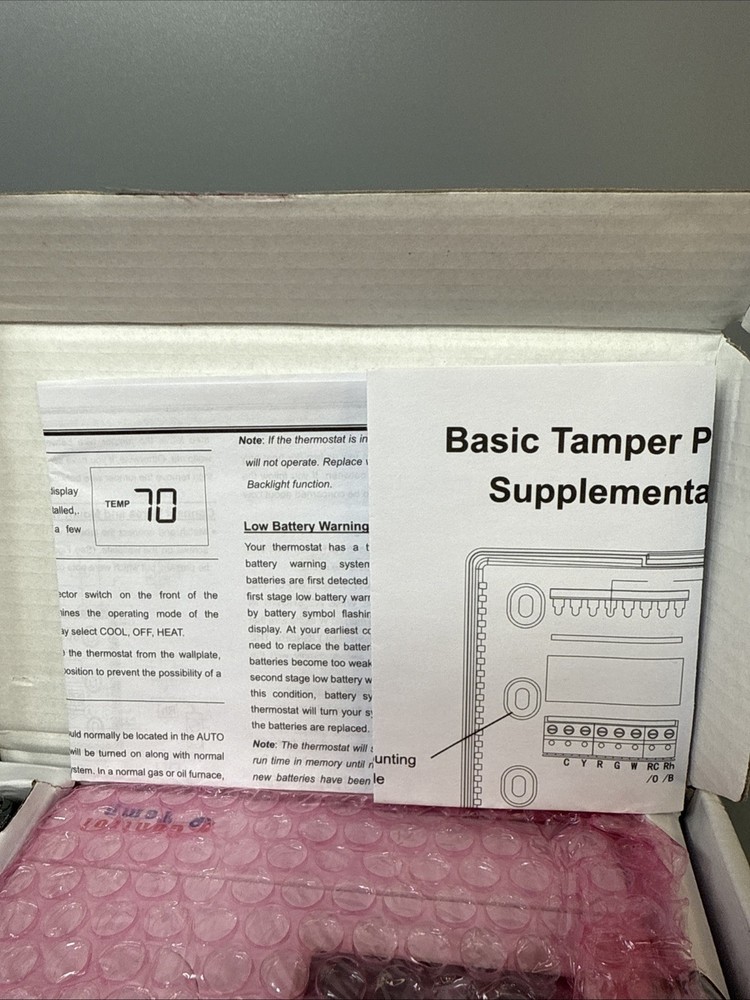 ControlTemp CT72 Basic Tamper Proof Thermostat White