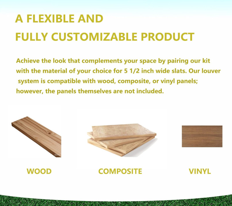 Explranltec Louver Bracket Kit, Deck Sunblind System, Shutters Hardware Syste...