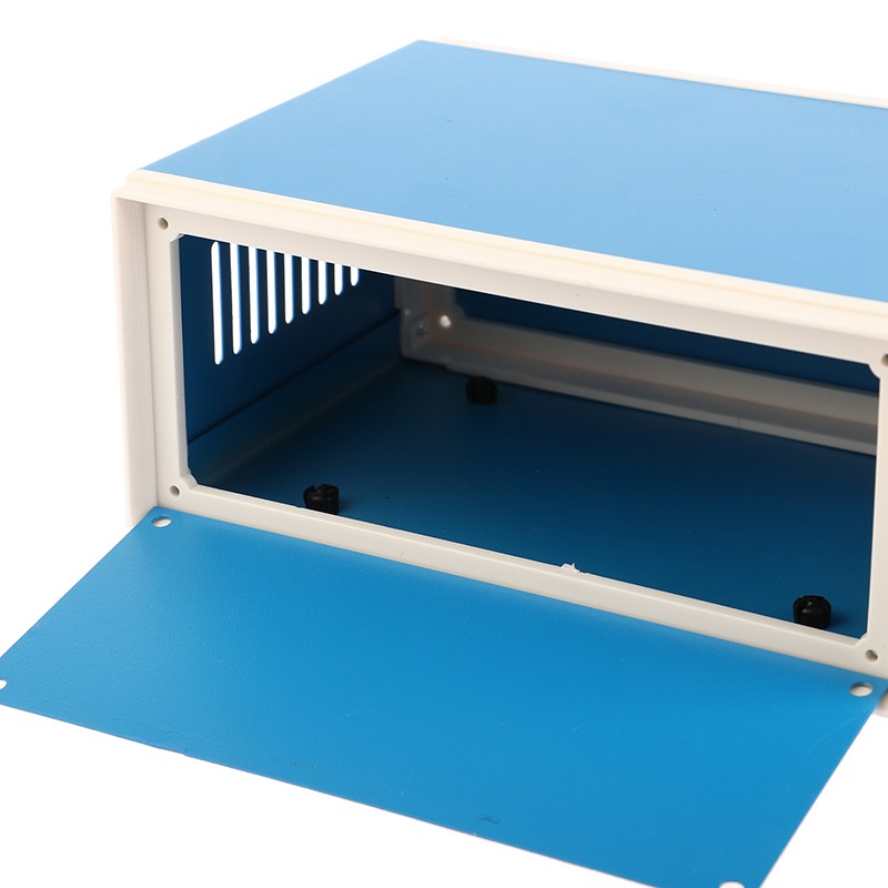 Blue Junction Box Metal Rectangle Electronic Project Case DIY Preventive Box