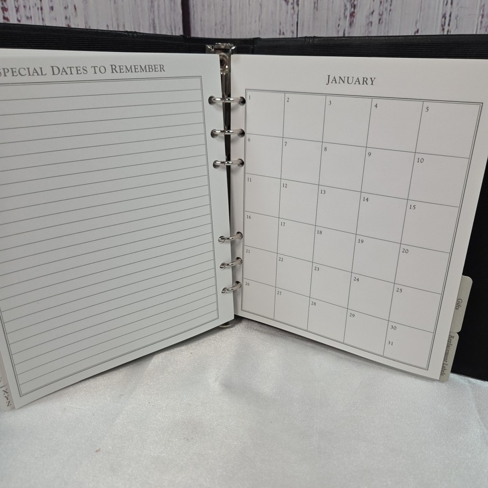 Hallmark Black Leather 6-Ring Address Book