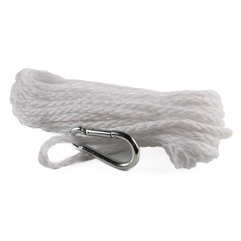 50ft Braided Polypropylene Anchor Line W/ Snap Hook Durable Rot-Resistant Rope