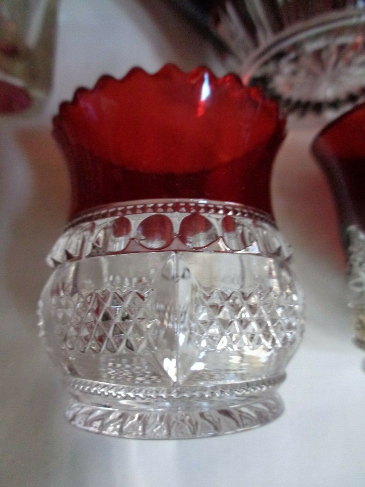 EAPG RUBY STAINED TOOTHPICK VICTORIAN VGC