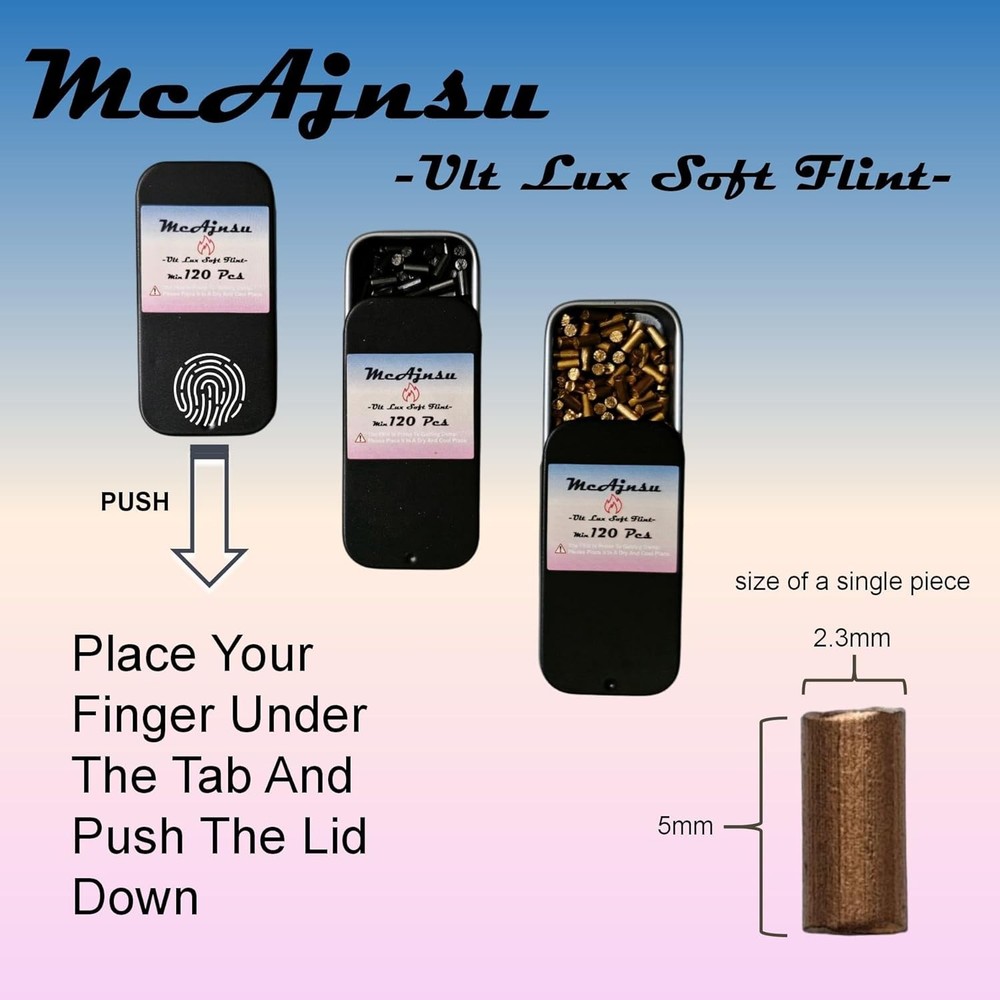 120Pcs Premium Lighter Flints | Universal Refills for reusable lighter Clipper &