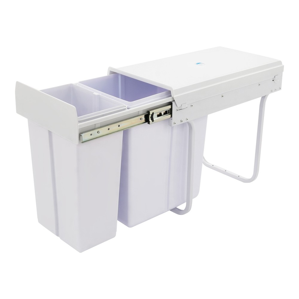 Double Pull Out Under Cabinet Trash Can 10L+20L Garbage Can Kitchen Waste Bin