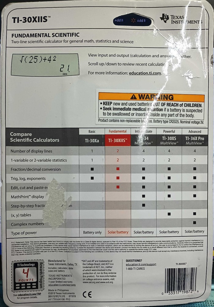 Texas Instruments 30XIIS Scientific Calculator