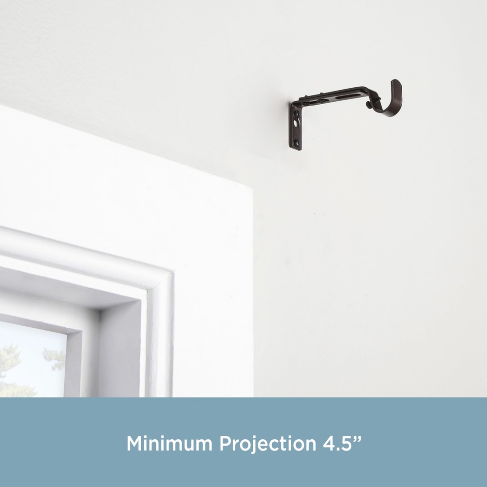 Adjustable Curtain Rod Brackets Mocha 2-Pack