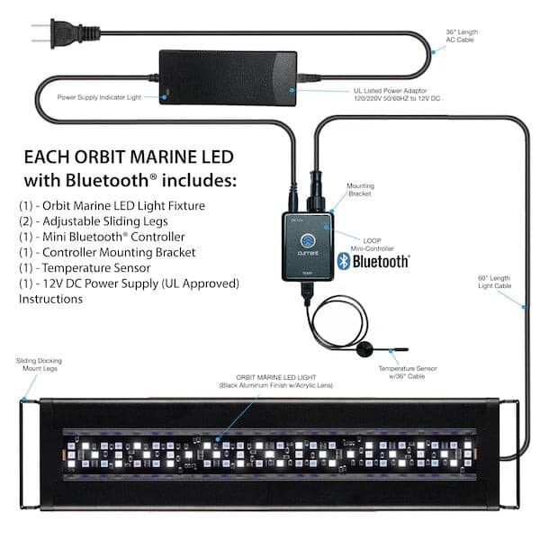 CURRENT ORBIT MARINE LED REEF AQUARIUM LIGHT #4200 LOOP APP CONTROL 18-24 in.