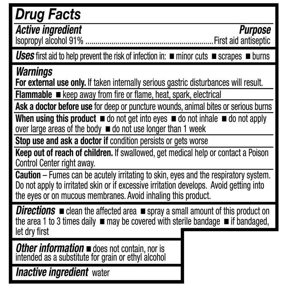Equate 91% Isopropyl Alcohol First Aid Antiseptic, Topical Solution Spray, 10 fl