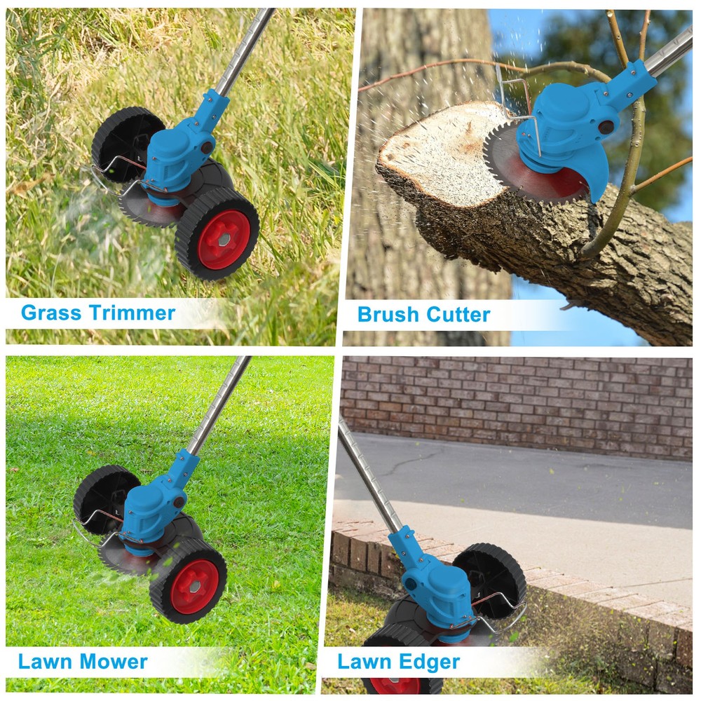 Wireless Cordless Grass String Trimmer Lawn Edger Weed Wacker Cutter + 2 Battery