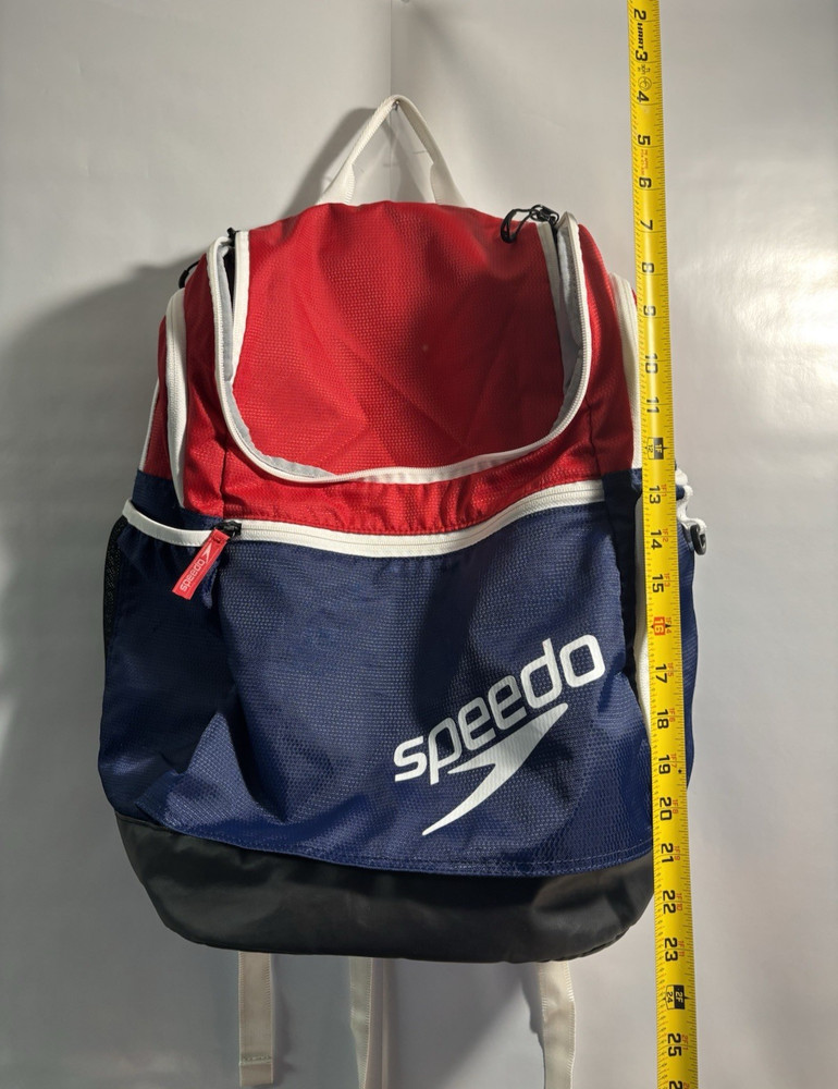 Speedo Printed Teamster 2.0 35L Backpack Red White Blue
